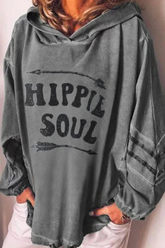 Lässige Basic-Oberteile mit Kapuze und Kragen in Buchstabenform (4 Farben)